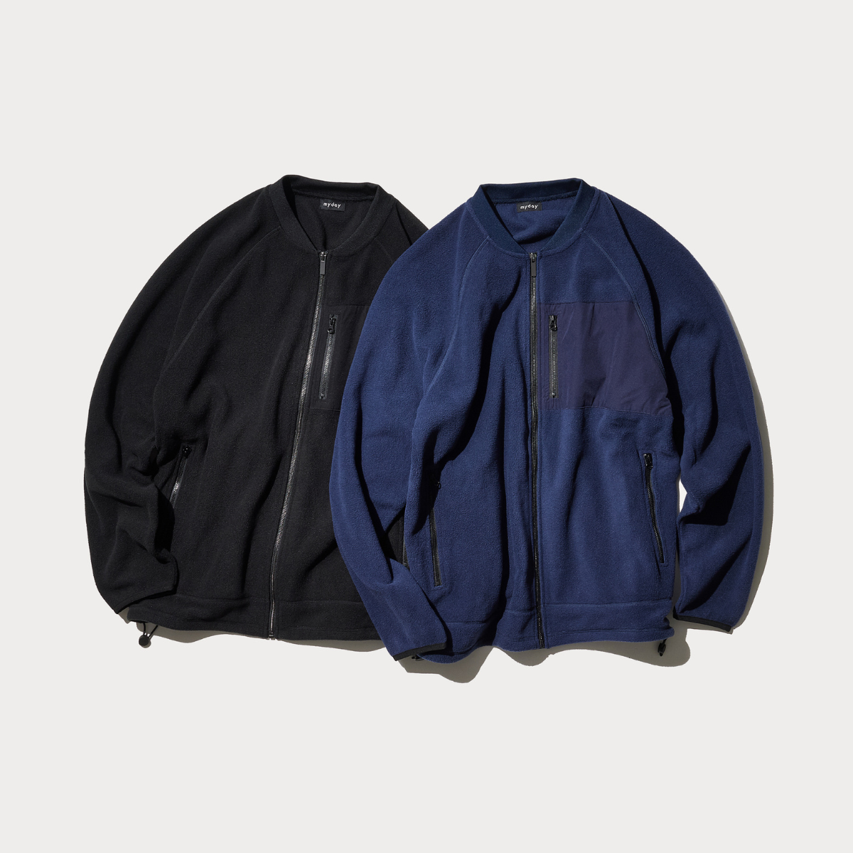 Collarless sales fleece jacket