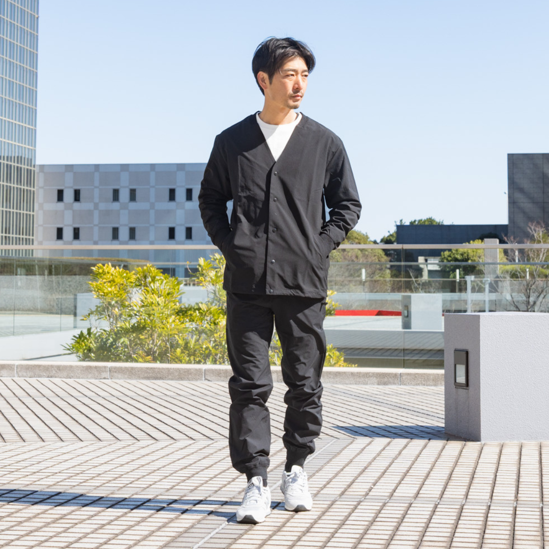 美品　myday セットアップ ファンクショナル　カーディガン　パンツ　ブラック Functional Cardigan｜my day